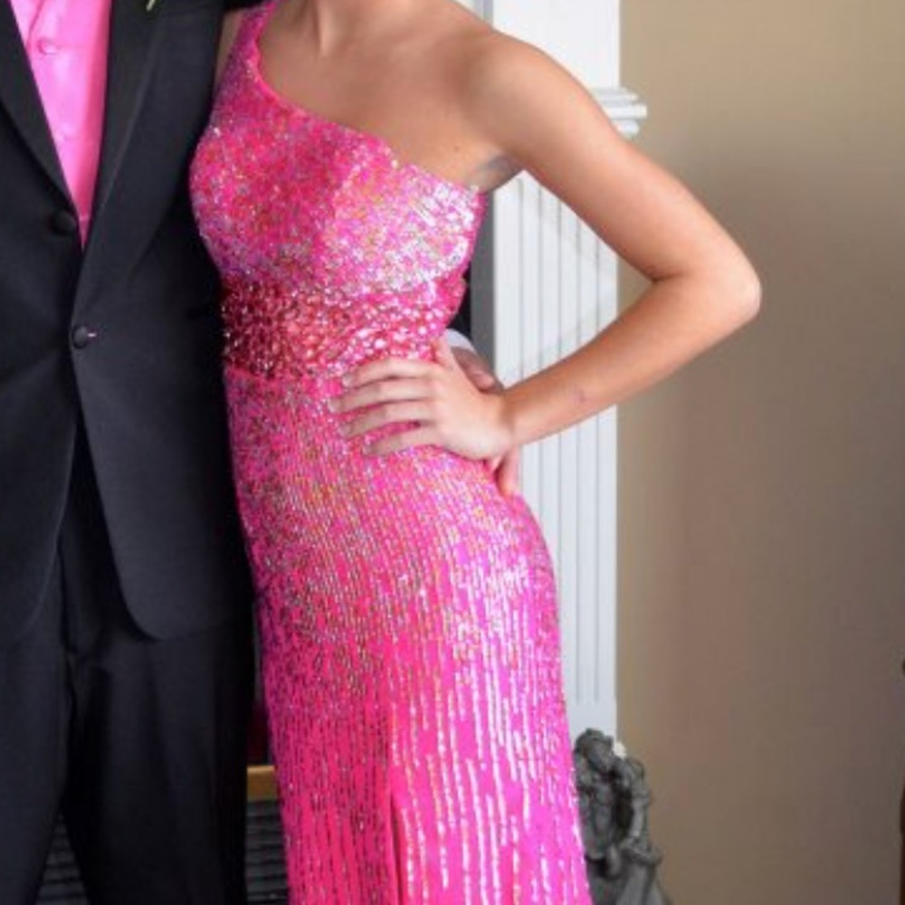 Sherri Hill pink sparkly prom dress. Size 0
